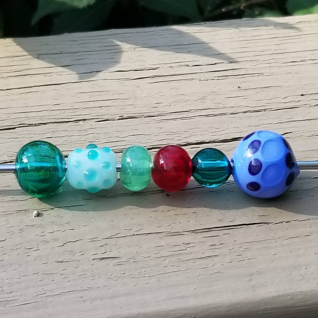 An assortment of attempts at hollow beads